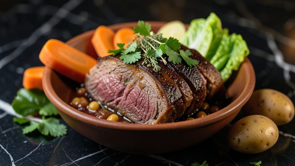 Recipe for Slow Cook Corned Beef Brisket: Fall-Apart Tender With Herbed Gravy