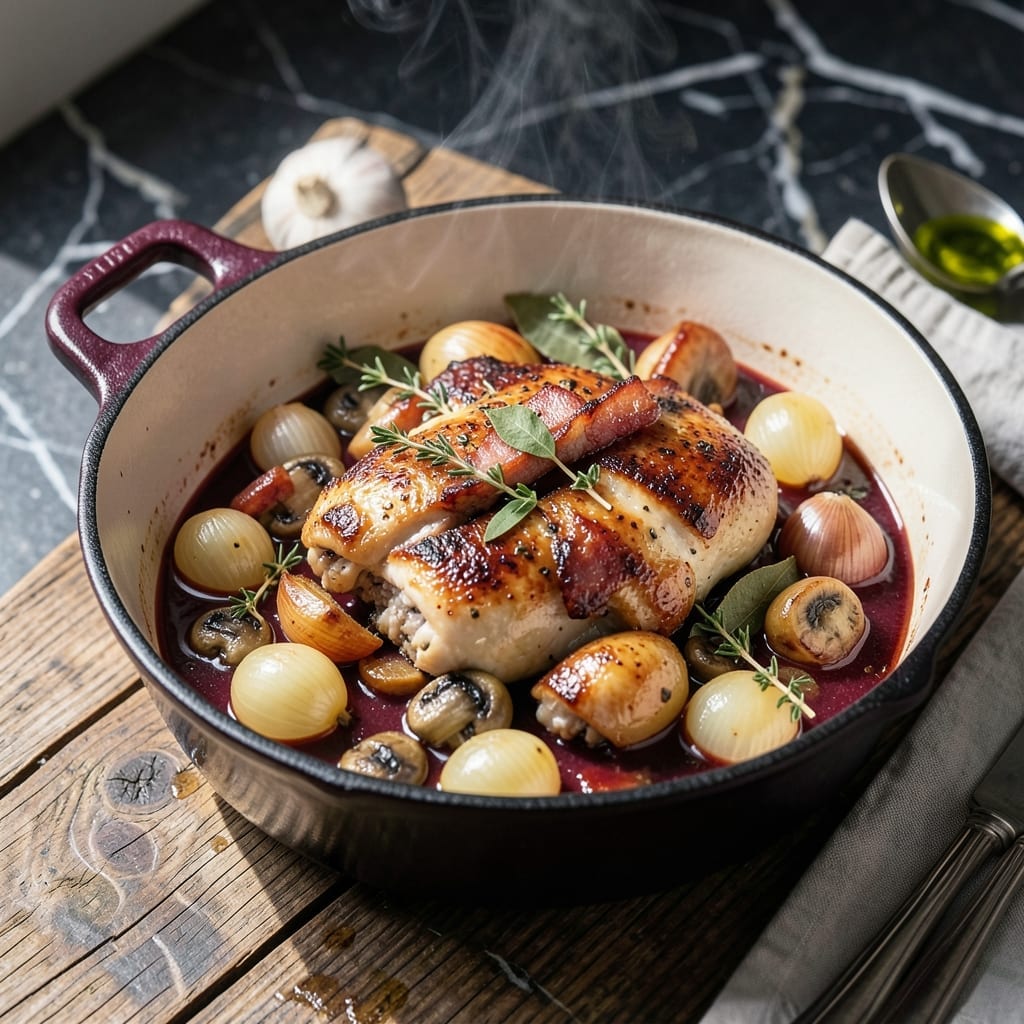 Jamie Oliver's Coq Au Vin Recipe: Red Wine-Braised French Classic
