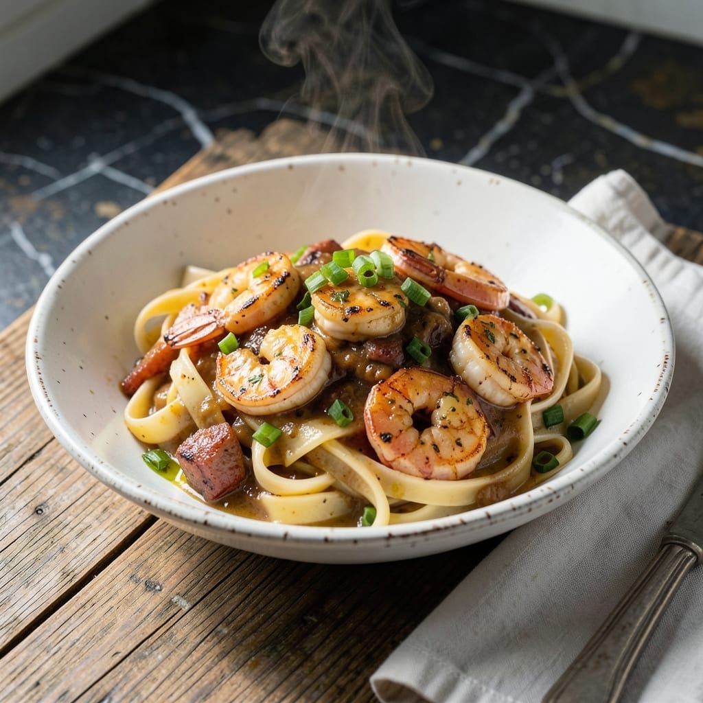 New Orleans Pasta Recipe: Cajun Cream Sauce With Shrimp and Andouille