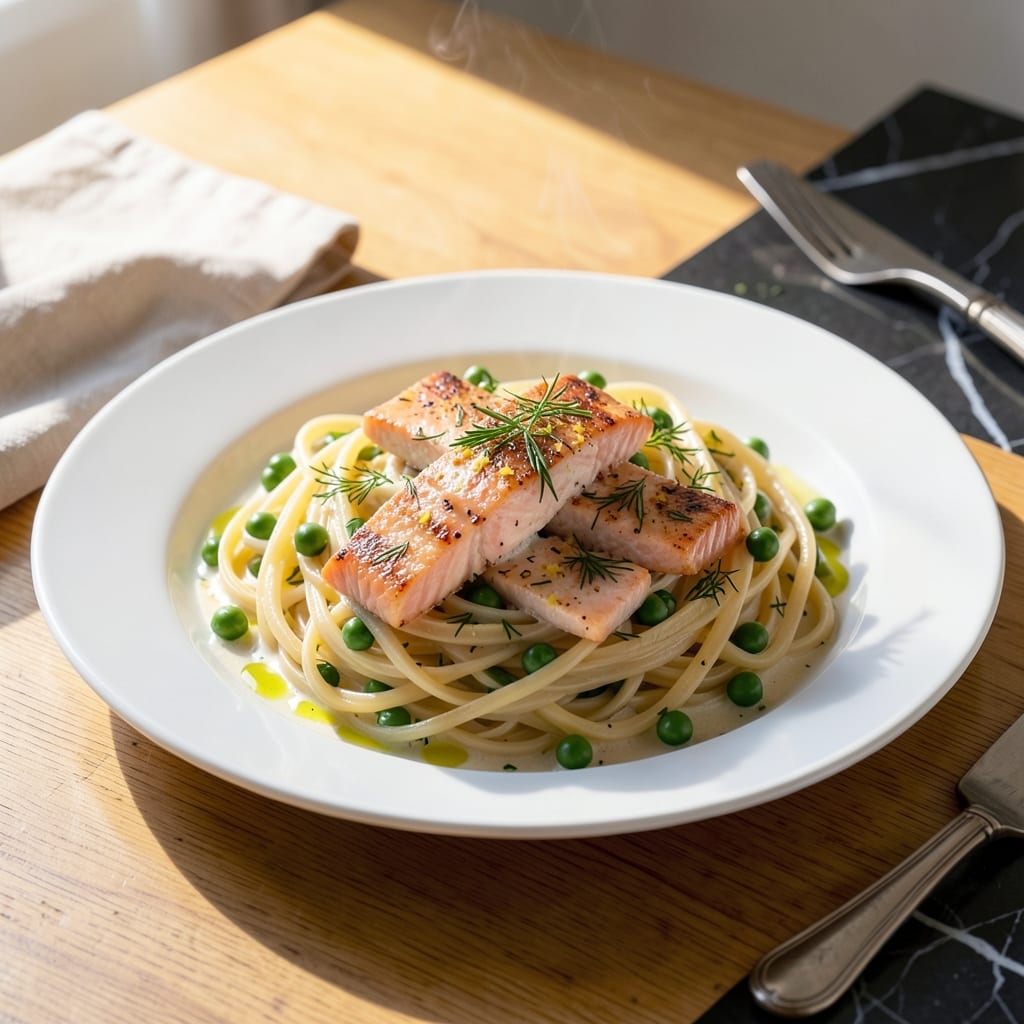 Recipe For Pasta With Salmon And Peas: Bright Lemon-Dill Twist on Weeknight Dinner Recipe For Pasta With Salmon And Peas: Bright Lemon-Dill Twist on Weeknight Dinner
