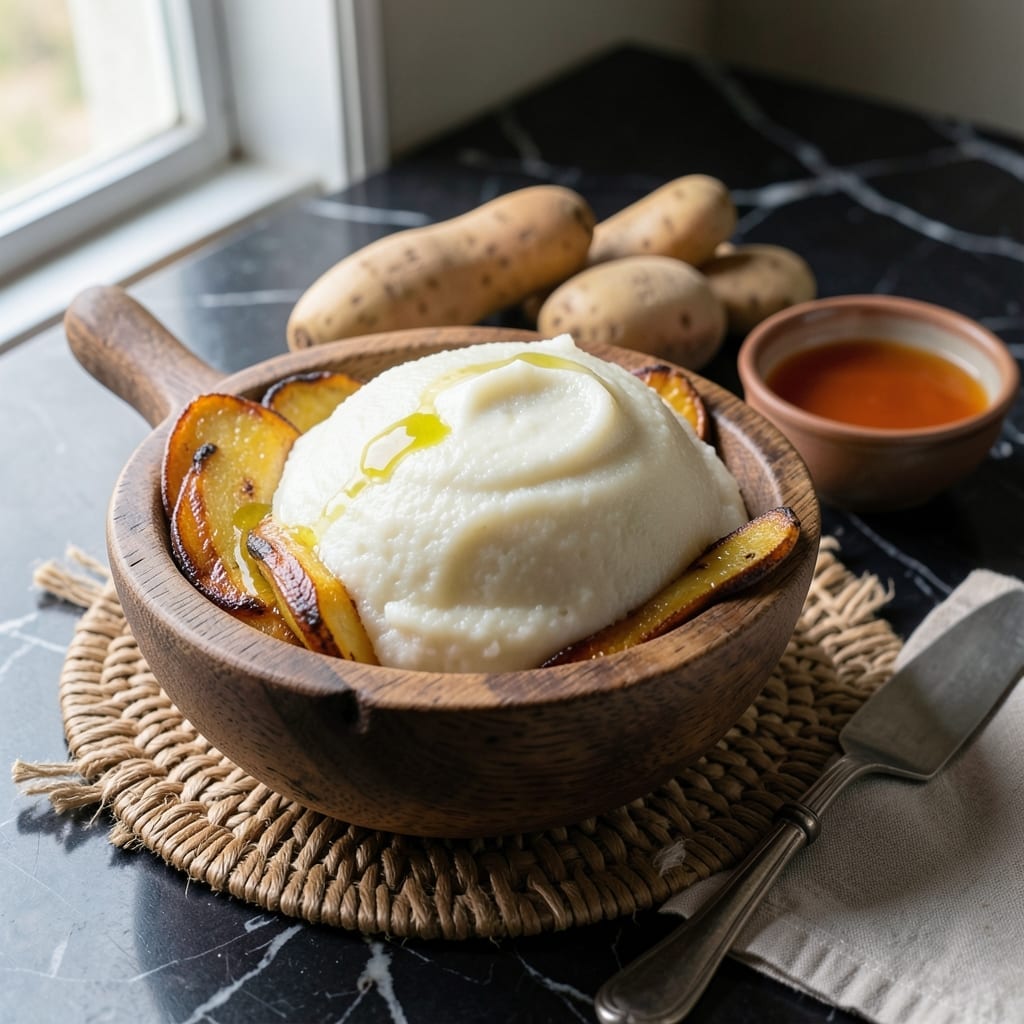 Fufu Recipe African Food: Traditional Pounded Yam and Cassava Starch Fufu Recipe African Food: Traditional Pounded Yam and Cassava Starch