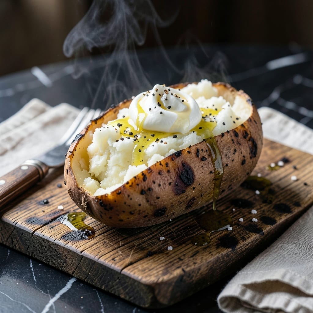 Baked Potato on Charcoal Grill Recipe: Smoky Crisp Skin and Fluffy Centers
