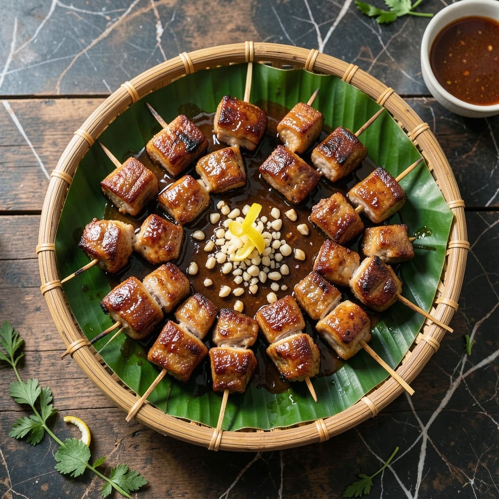Pork Barbecue Recipe Kawaling Pinoy: Charcoal-Grilled Banana Leaf-Wrapped Delight