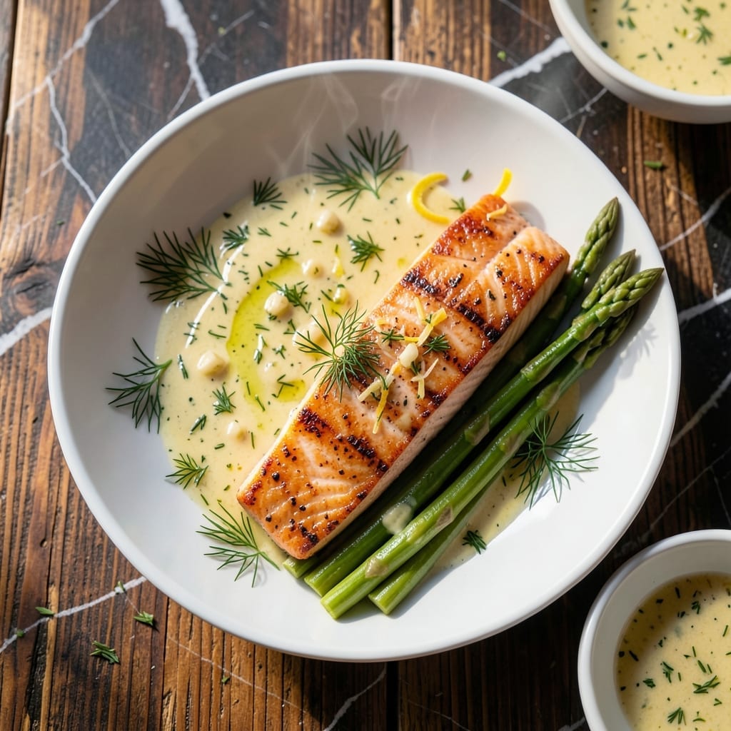 Lemon Dill Sauce Recipe For Salmon: Bright Citrus Herb Emulsion
