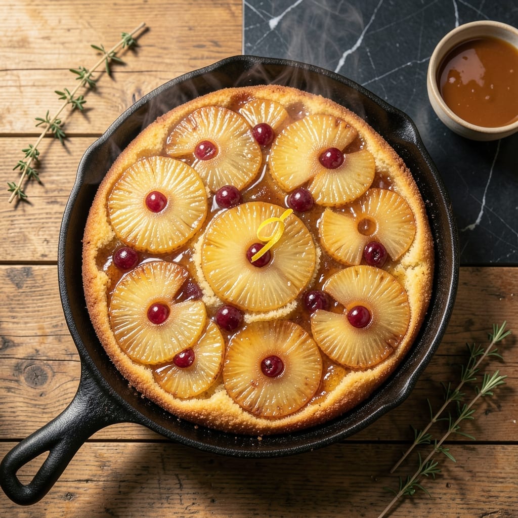 Recipe Pineapple Upside Down: Caramelized Top With Soft Cake Layers
