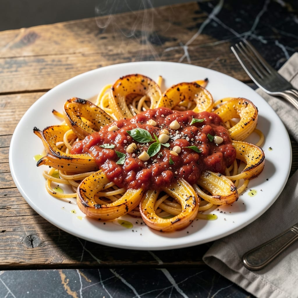 Spaghetti Squash Recipe With Tomato Sauce: Noodle-Like Strands With Rustic Marinara