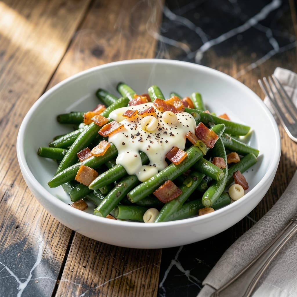 KFC Green Bean Recipe: Buttery Garlic Infusion With Bacon Bits KFC Green Bean Recipe: Buttery Garlic Infusion With Bacon Bits