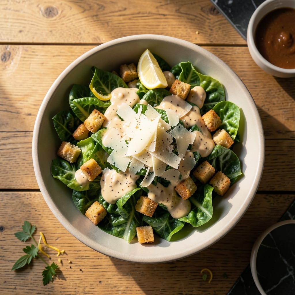 Caesar Salad Recipe No Anchovies: Zesty Parmesan Dressing With Crisp Romaine