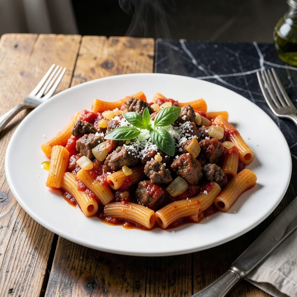 Recipe for Paccheri Pasta: Large Tubes Stuffed With Rich Meat Sauce