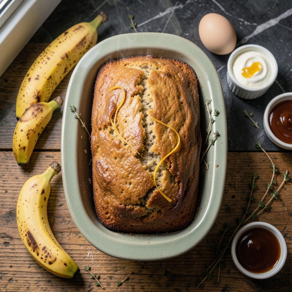 Low Fat Banana Bread Recipe With Yogurt: Moist and Light With Greek Yogurt Swirl