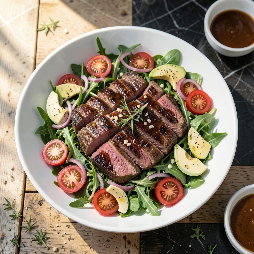 Grilled Flank Steak Salad Recipe: Smoky Char Over Fresh Garden Greens