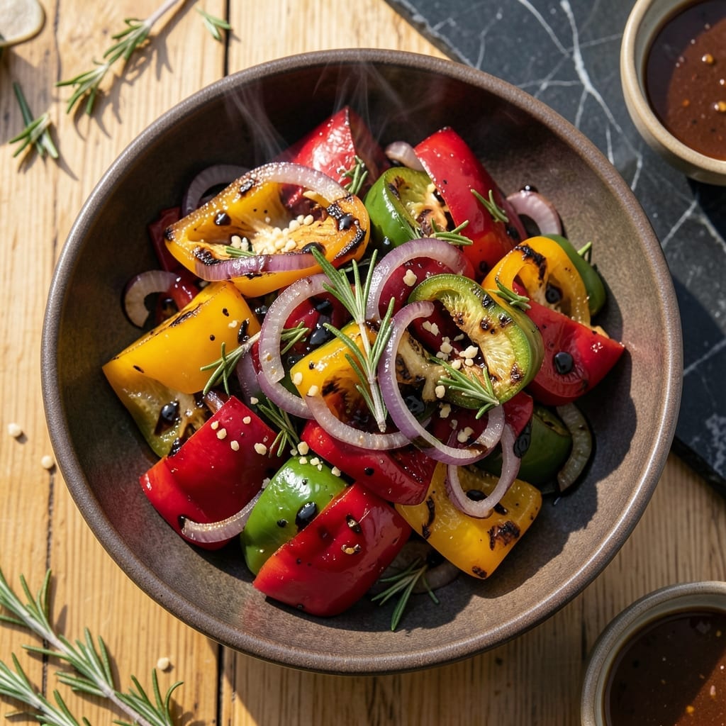 Sweet Pepper Grill Recipe: Charred Blister Perfection on Skewers