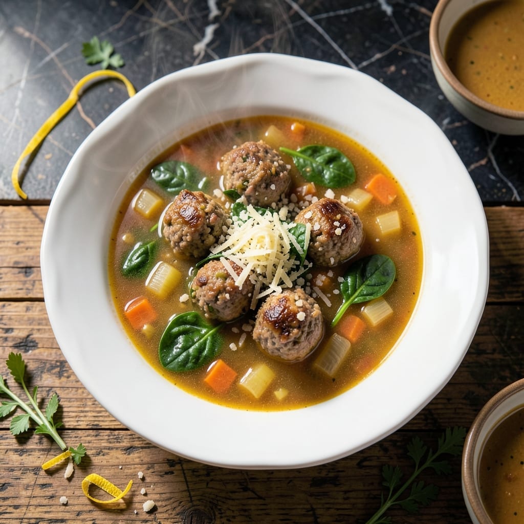 Spaghetti Warehouse Wedding Soup Recipe: Meatball and Spinach Elegance