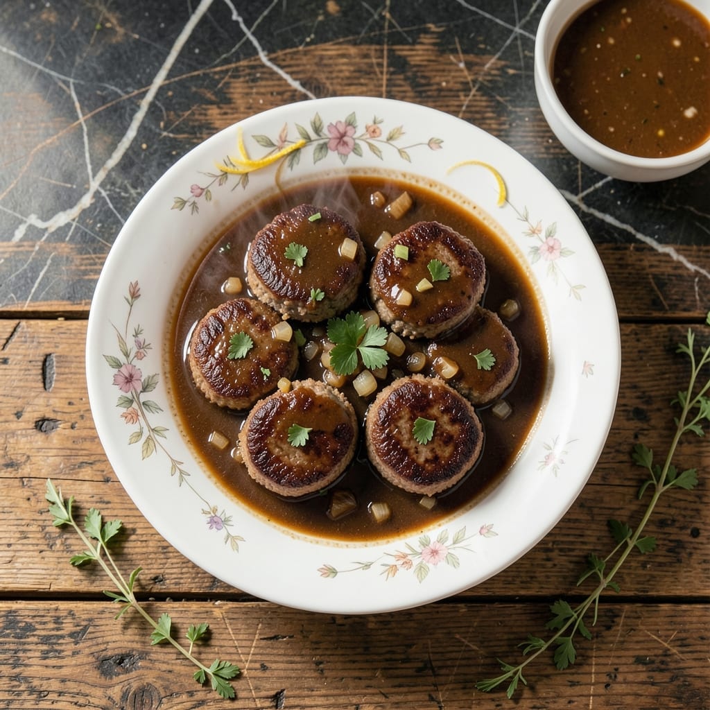 Old Fashioned Salisbury Steak Recipe With Brown Gravy: Homestyle Savory Patties
