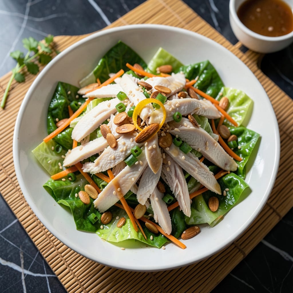 Chinese Chicken Salad Recipe Easy: Crunchy Almond and Sesame Dressing