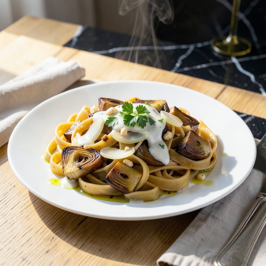 Recipe for Pasta With Artichoke Hearts: Mediterranean Briny Bite in Minutes