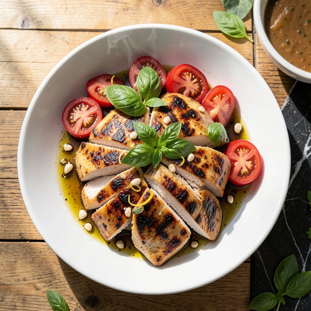Grilled Chicken and Tomato Recipe: Fire-Kissed Blend with Basil and Garlic