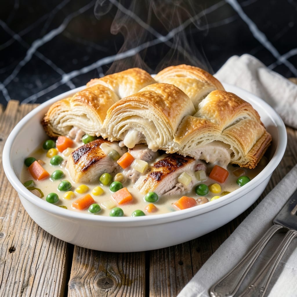 Easy Chicken Pot Pie Recipe With Biscuits And Cream Of: One-Dish Comfort With Flaky Topping