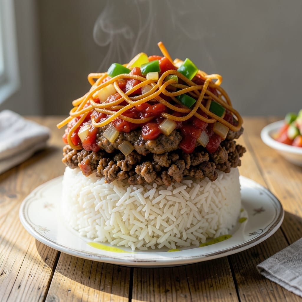 Haystack Recipe With Rice: Crunchy Noodle and Rice Skillet Classic