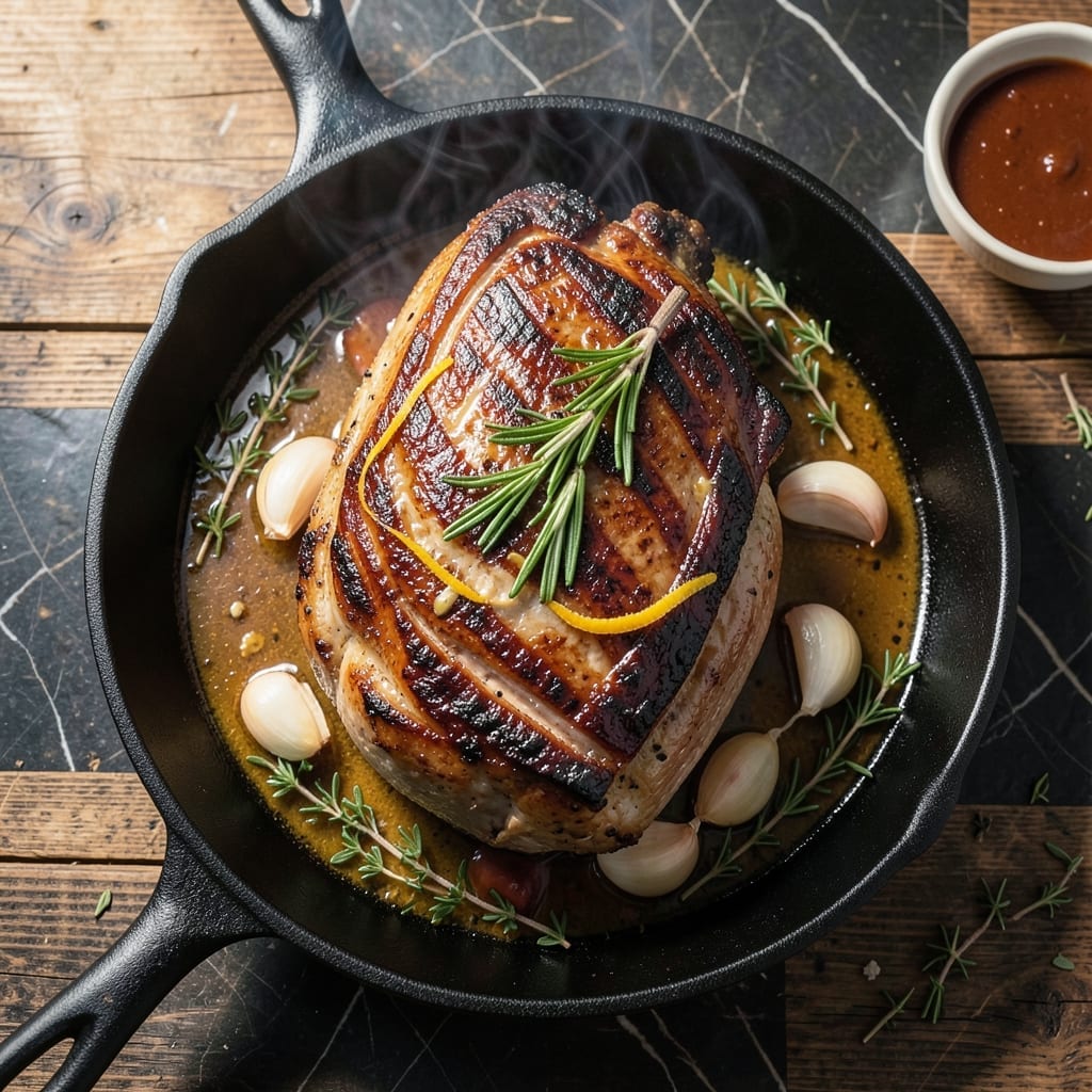 Grilled Pork Rib Roast Recipe: Applewood Smoked with Garlic Butter Baste