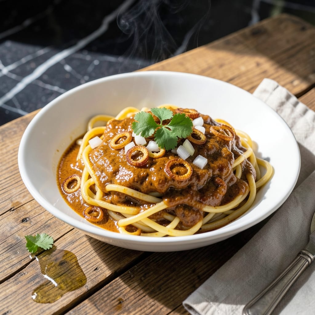 Khowsuey Recipe Veg: Burmese Coconut Curry Noodle Bowl