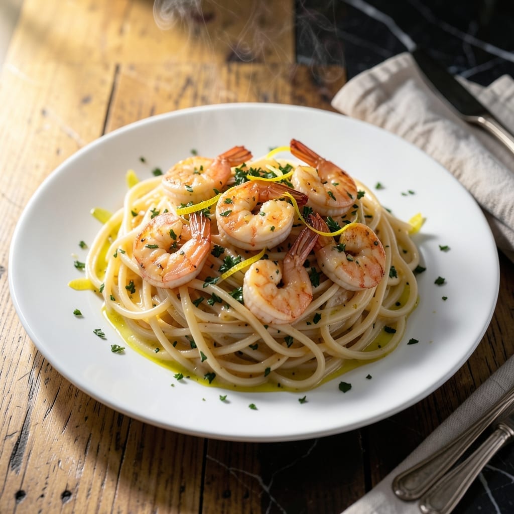 Shrimp Scampi Pasta Recipe Without Wine: Garlicky Lemon Butter Sauce
