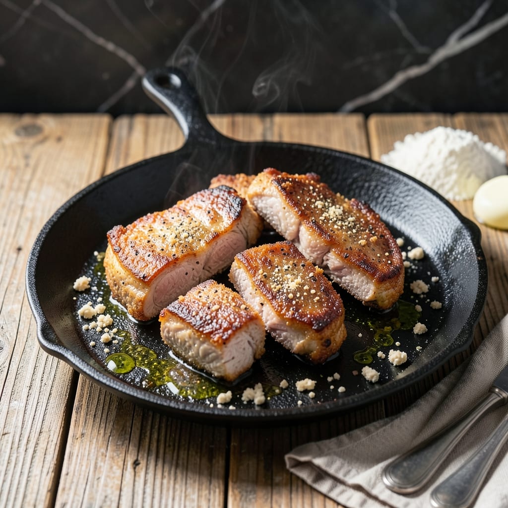 Recipe For Fried Pork Chops In An Iron Skillet: Crispy Crust With Juicy Centers Recipe For Fried Pork Chops In An Iron Skillet: Crispy Crust With Juicy Centers