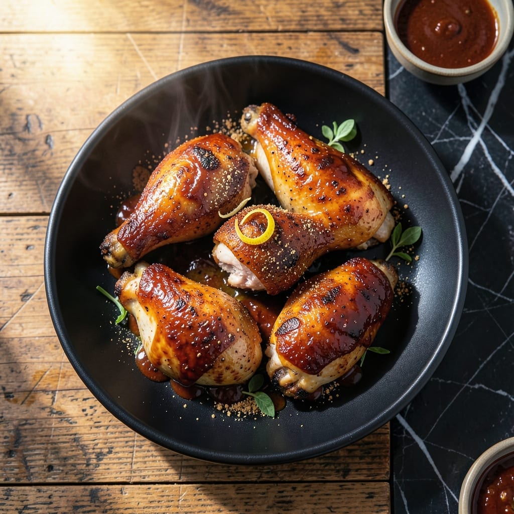 Oven Baked Barbecue Chicken Thighs Recipe: Stick-to-Your-Fingers Glaze