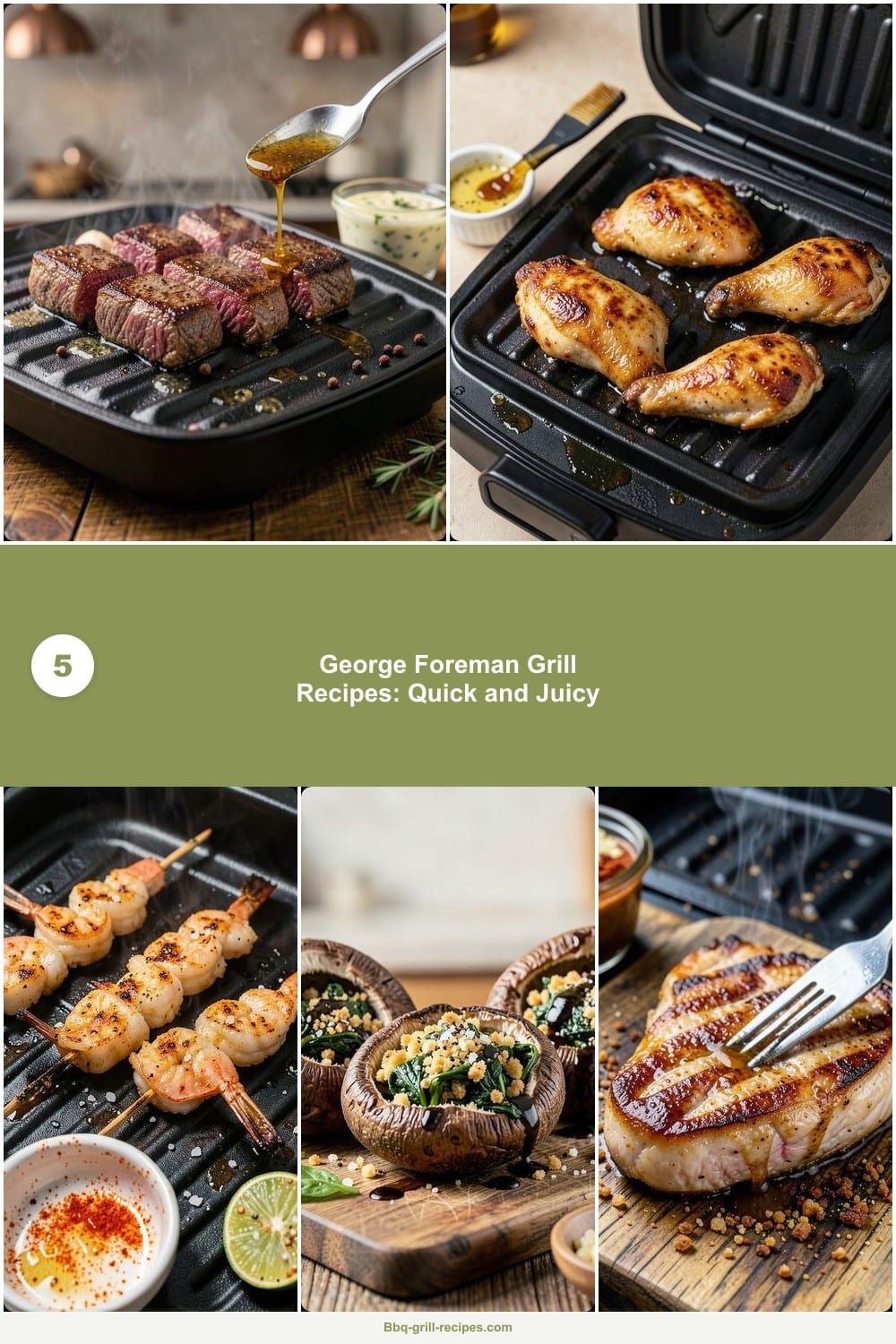 Complete 5 George Foreman Grill Recipes: Quick and Juicy Main Courses overview image
