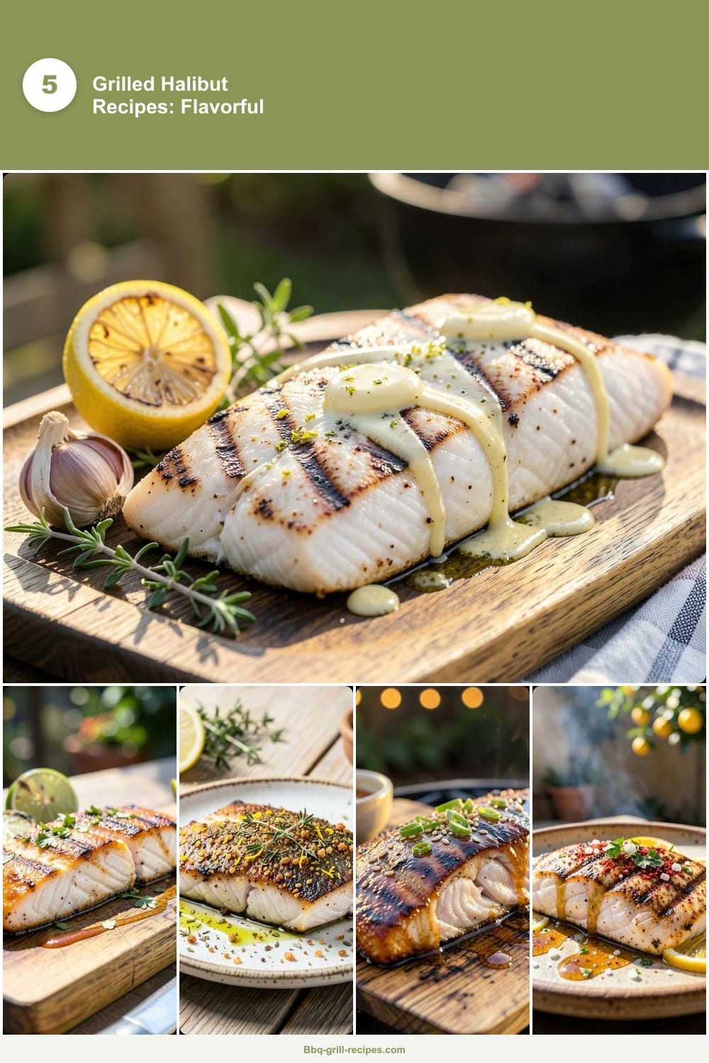 5 Grilled Halibut Recipes: Flavorful Dishes for Perfect Summer Meals illustration with key details