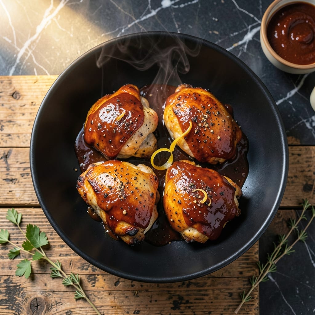 Baked Barbecue Chicken Quarters Recipe: Oven-Caramelized Sauce With Crispy Skin