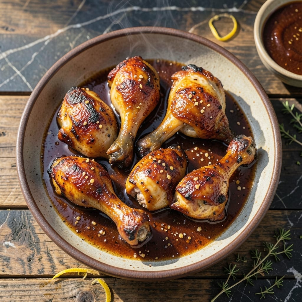 Baked Barbecue Chicken Legs Recipe: Sticky Glaze and Fall-Off-The-Bone Meat