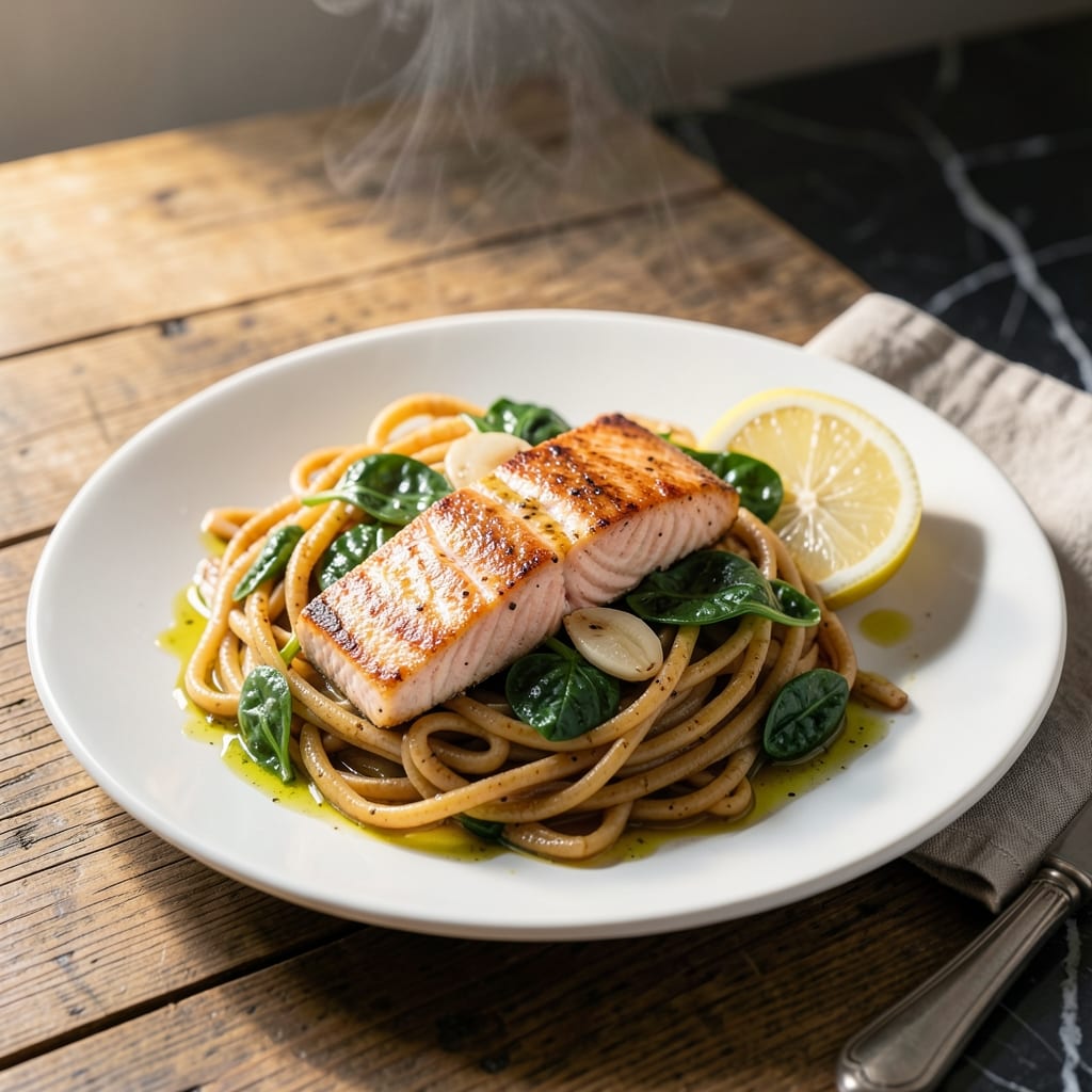 Salmon Pasta Recipe Healthy: Omega-3 Rich Lemon Garlic Twist