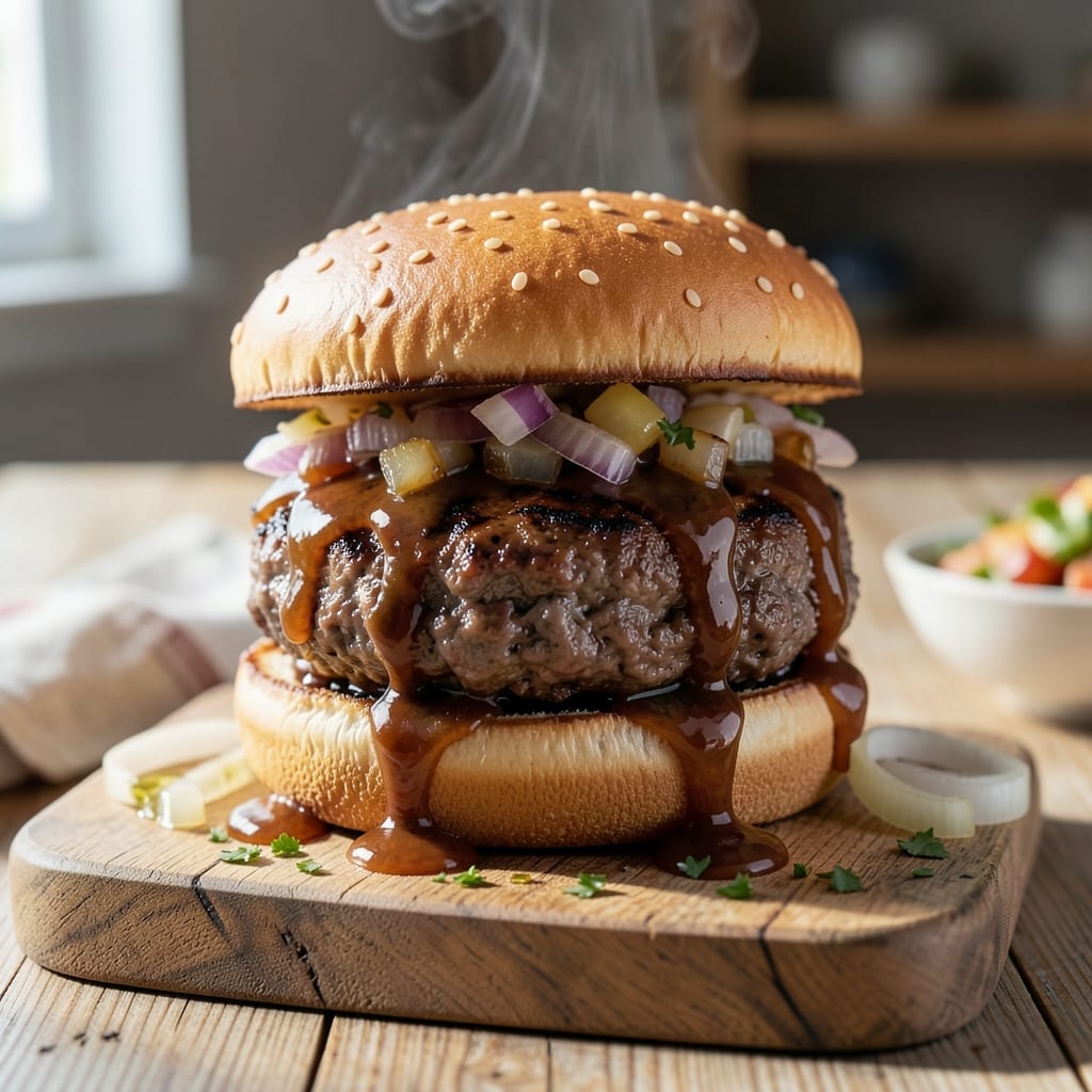 Hamburger With Barbecue Sauce Recipe: Smoky Sweetness on a Bun