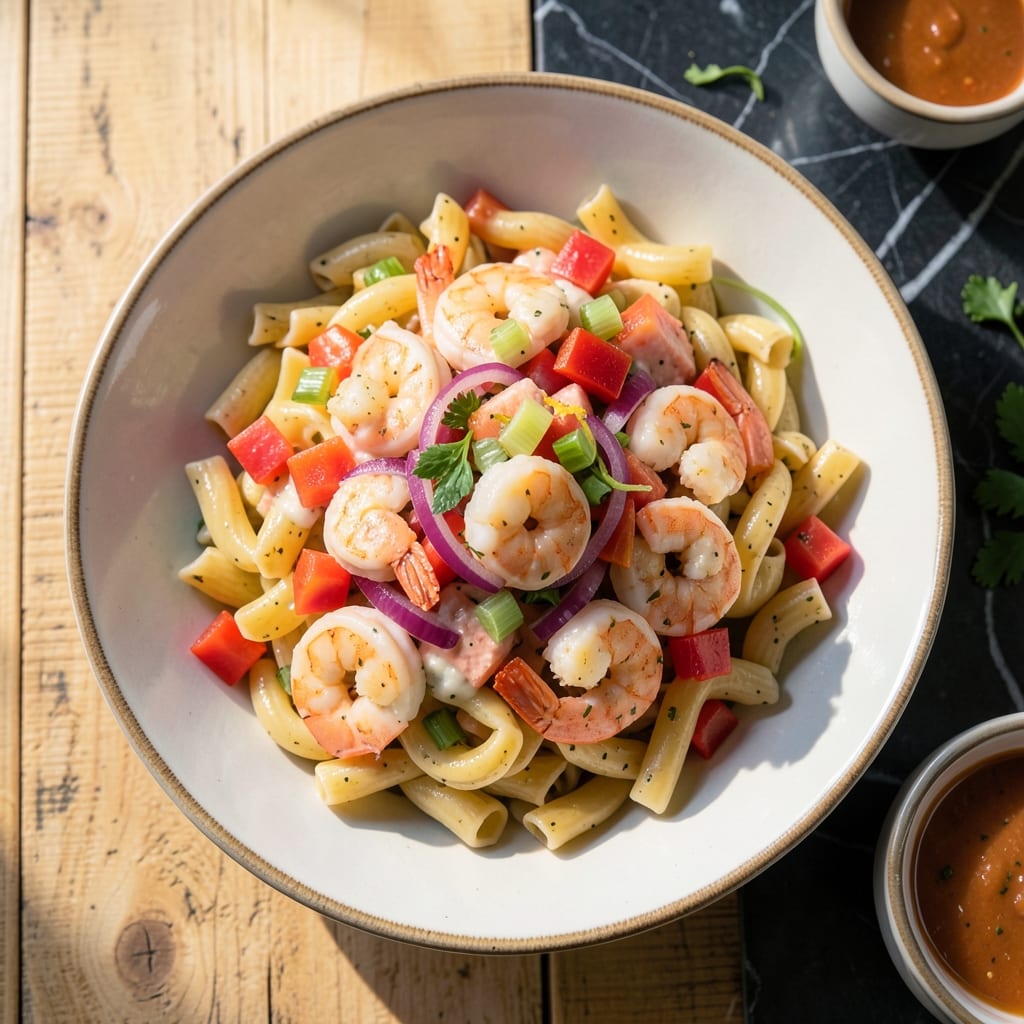 Crab Shrimp Pasta Salad Recipe: Chilled Seafood Medley with Lemon-Dill Dressing