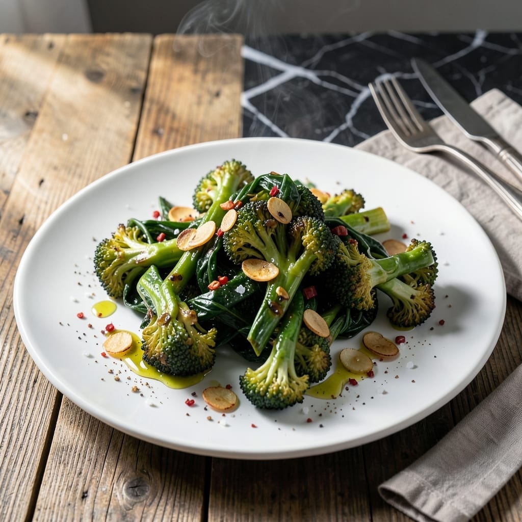Roasted Broccoli Rabe Recipe: Bitter Greens with Garlicky Crunch