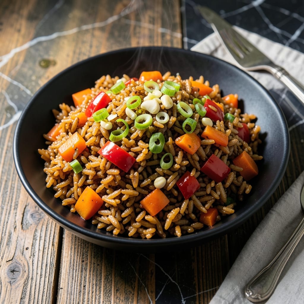 Fried Brown Rice Recipe Vegetarian: Wok-Tossed Savory Grains With Garden Freshness
