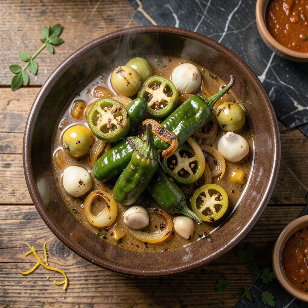 Green Chili Recipe With Tomatillos: Roasted Pepper and Tangy Salsa Verde
