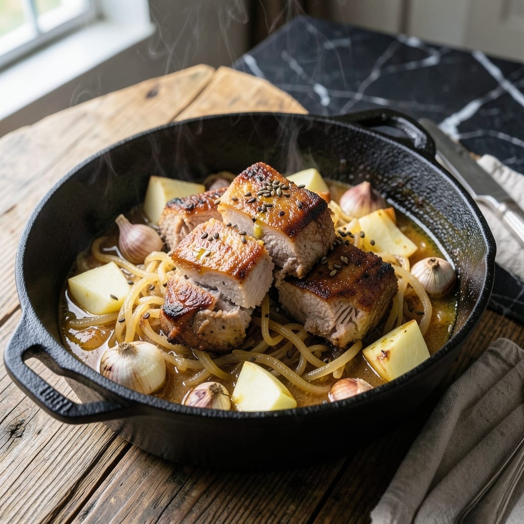 Easy Pork and Sauerkraut Recipe in Oven: Tangy Braised Comfort in One Pan