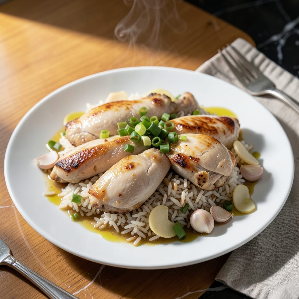 Hainanese Chicken Rice Recipe Pressure Cooker: Fragrant Basmati With Tender Poached Chicken