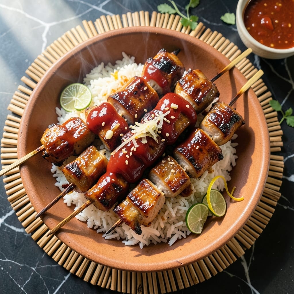 Pork Barbecue Filipino Cooking Style Recipe: Sweet and Savory Skewers With Charred Edges
