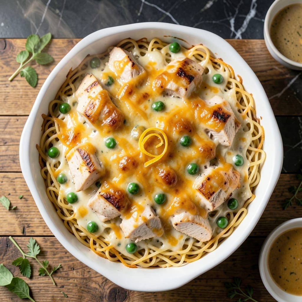 Recipe Cooked Chicken Casserole: Cheesy Baked Layers of Comfort