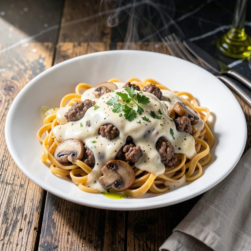 Ground Beef Stroganoff Recipe With Cream Cheese: Velvety Sauce and Mushroom Depth