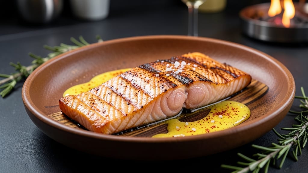 Grilled BBQ Salmon with Lemon Butter Glaze