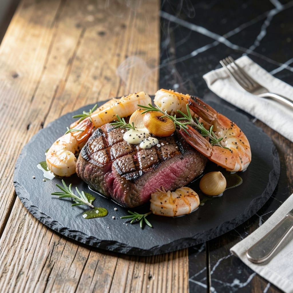 Herb Butter Basted Surf and Turf Recipe: Luxurious Steak and Seafood Harmony