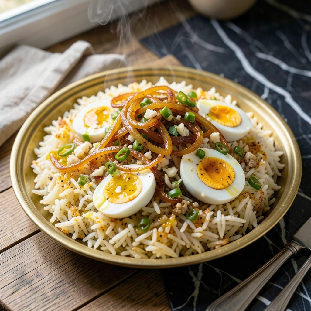 Egg Rice Recipe Indian Style: Fragrant Turmeric and Cumin One-Pot