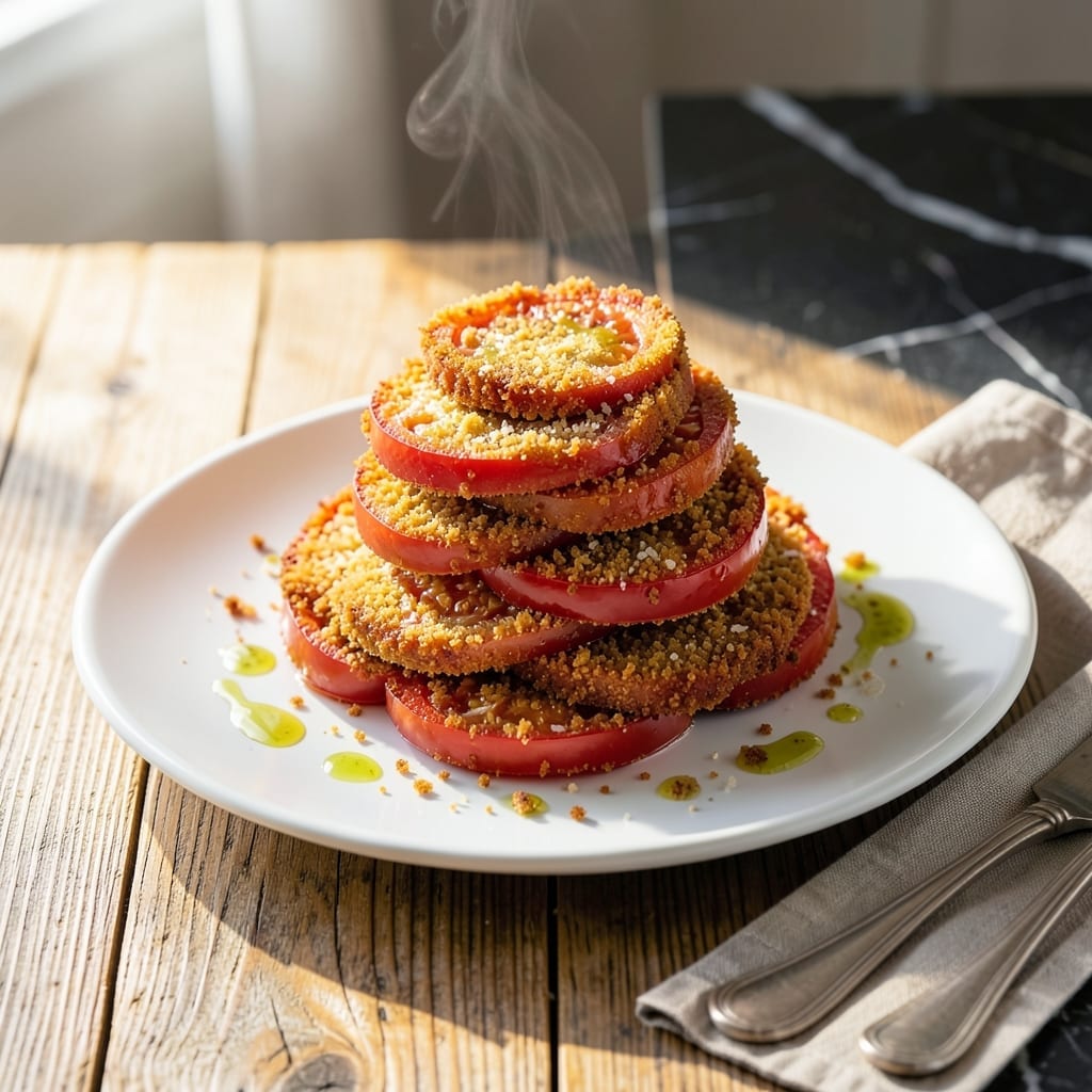 Recipe for Breaded Tomatoes: Crispy Parmesan-Coated Appetizer Bites Recipe for Breaded Tomatoes: Crispy Parmesan-Coated Appetizer Bites