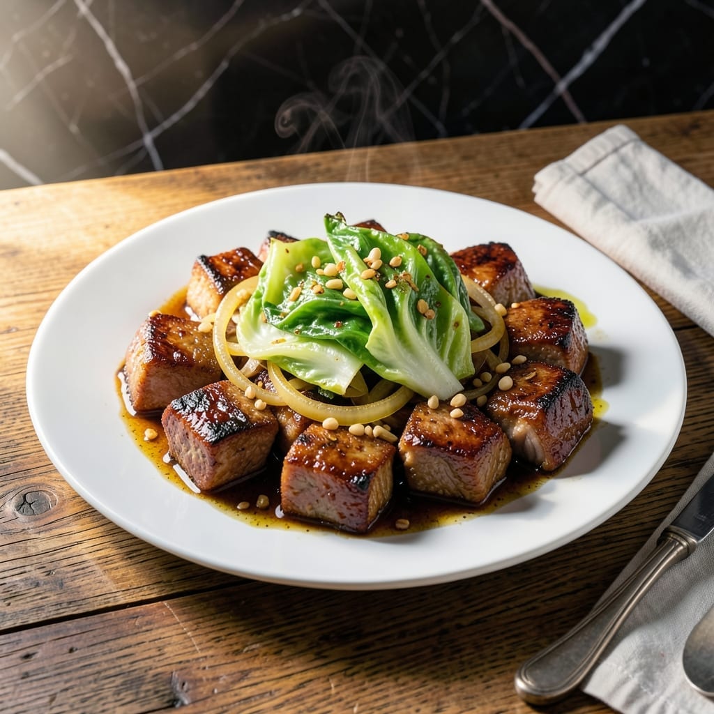 Pork With Cabbage Recipe Pinoy: Adobo-Braised with Wilted Greens