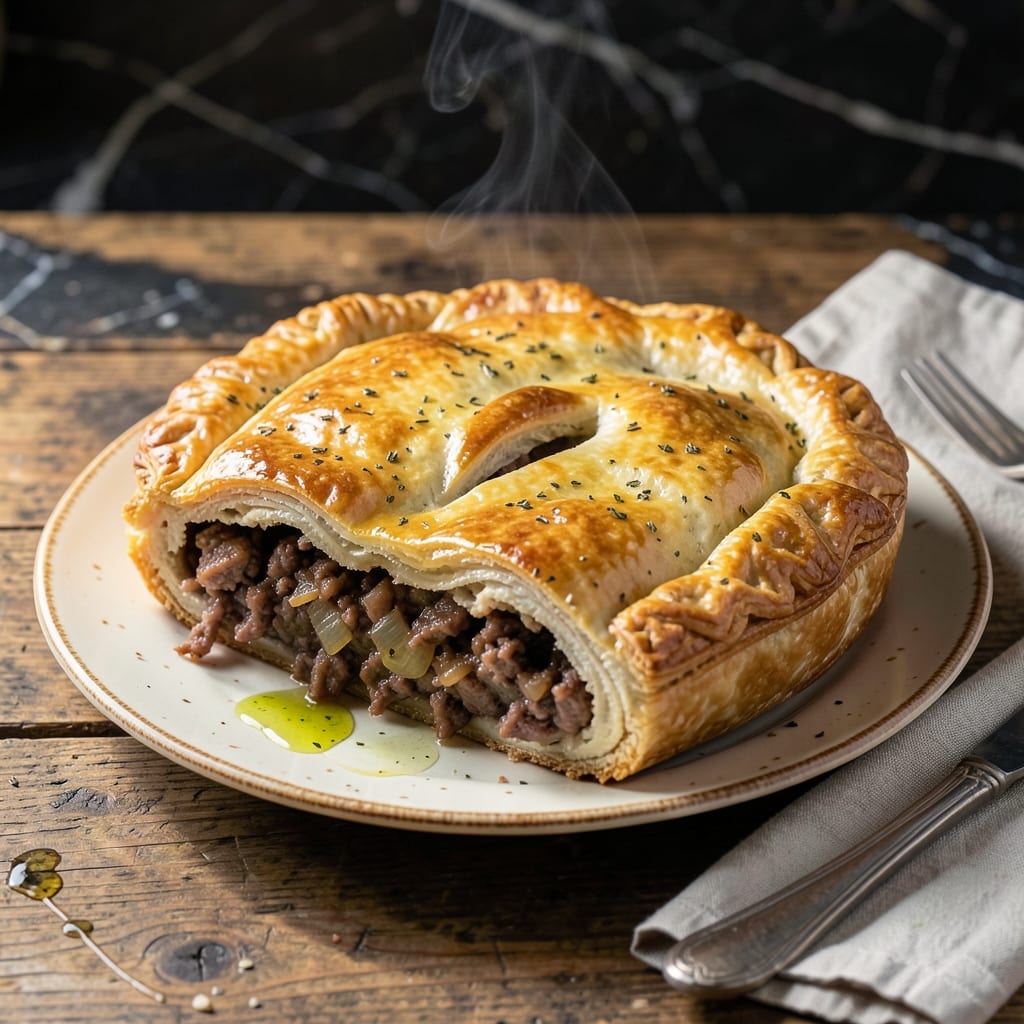 French Canadian Pork Pie Recipe Tourtiere: Savory Spiced Meat in Flaky Pastry