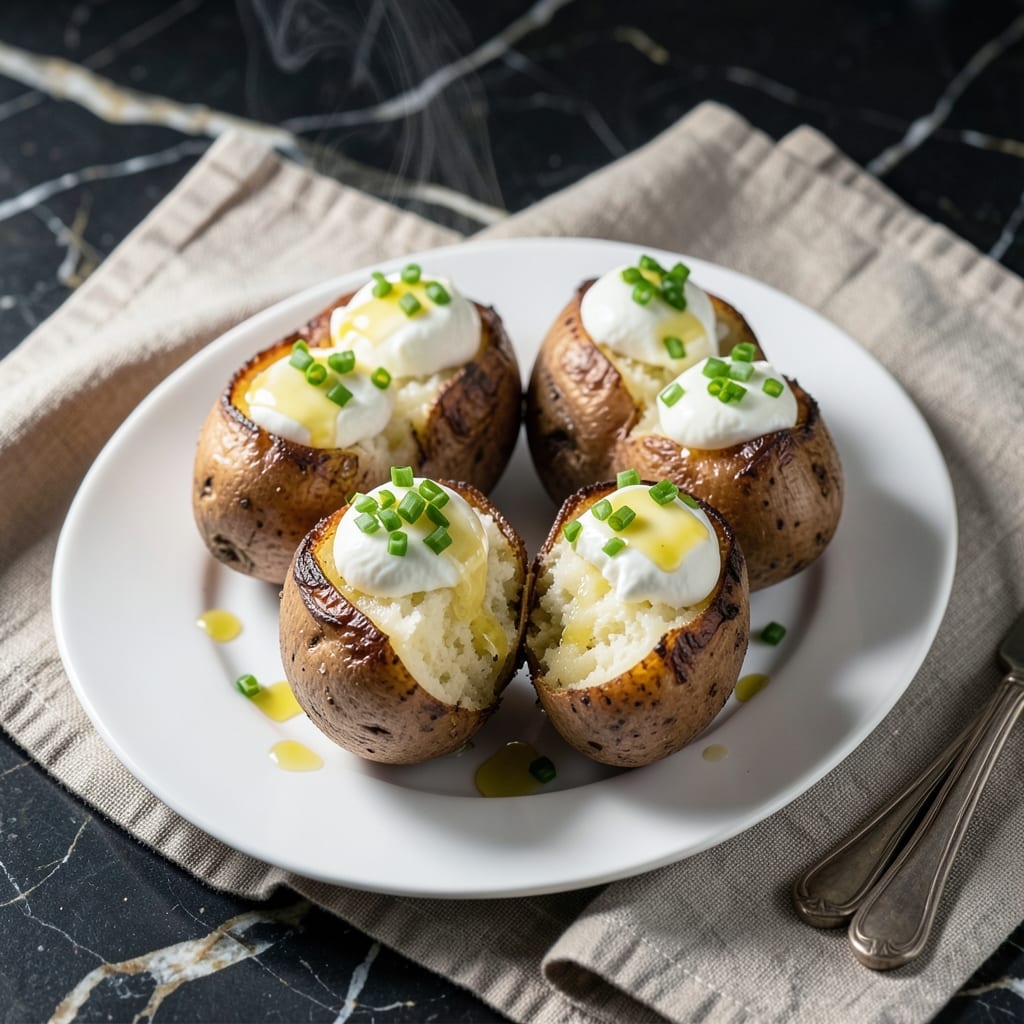 Restaurant Baked Potato Recipe: Crispy Skin and Steakhouse-Style Fluff